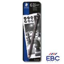 STAEDTLER Mars Lumograph Artists Pencils Black - Pack of 6